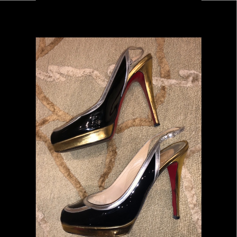 Christian Louboutin Peep Toe Slingback Sandal - Picture 2 of 5
